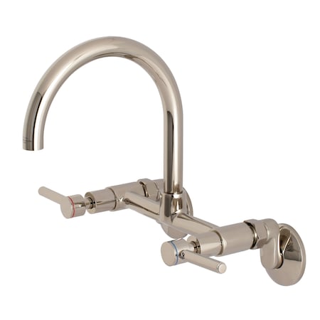 KS814PN 8-Inch Adjustable Center Wall Mount Kitchen Faucet